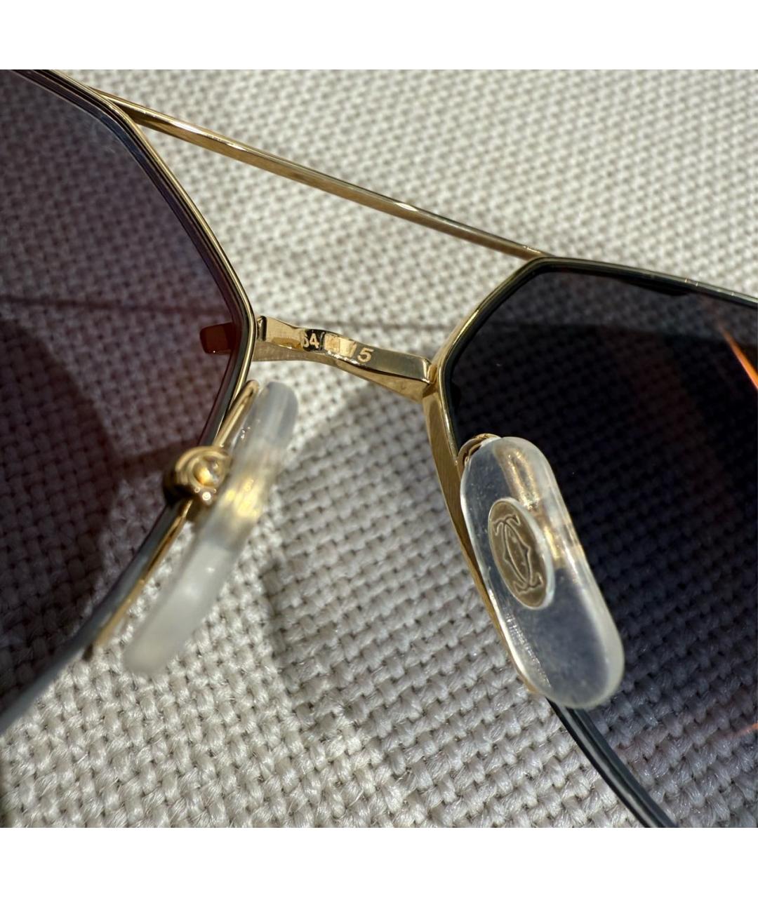 CARTIER Золотые металлические солнцезащитные очки, фото 5