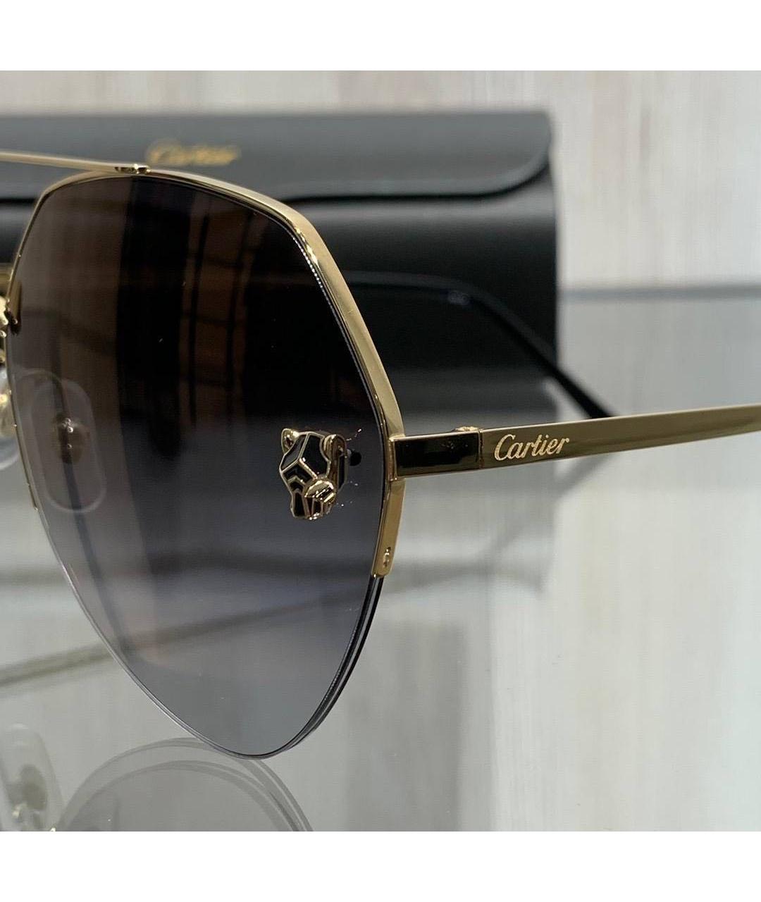 CARTIER Золотые металлические солнцезащитные очки, фото 3