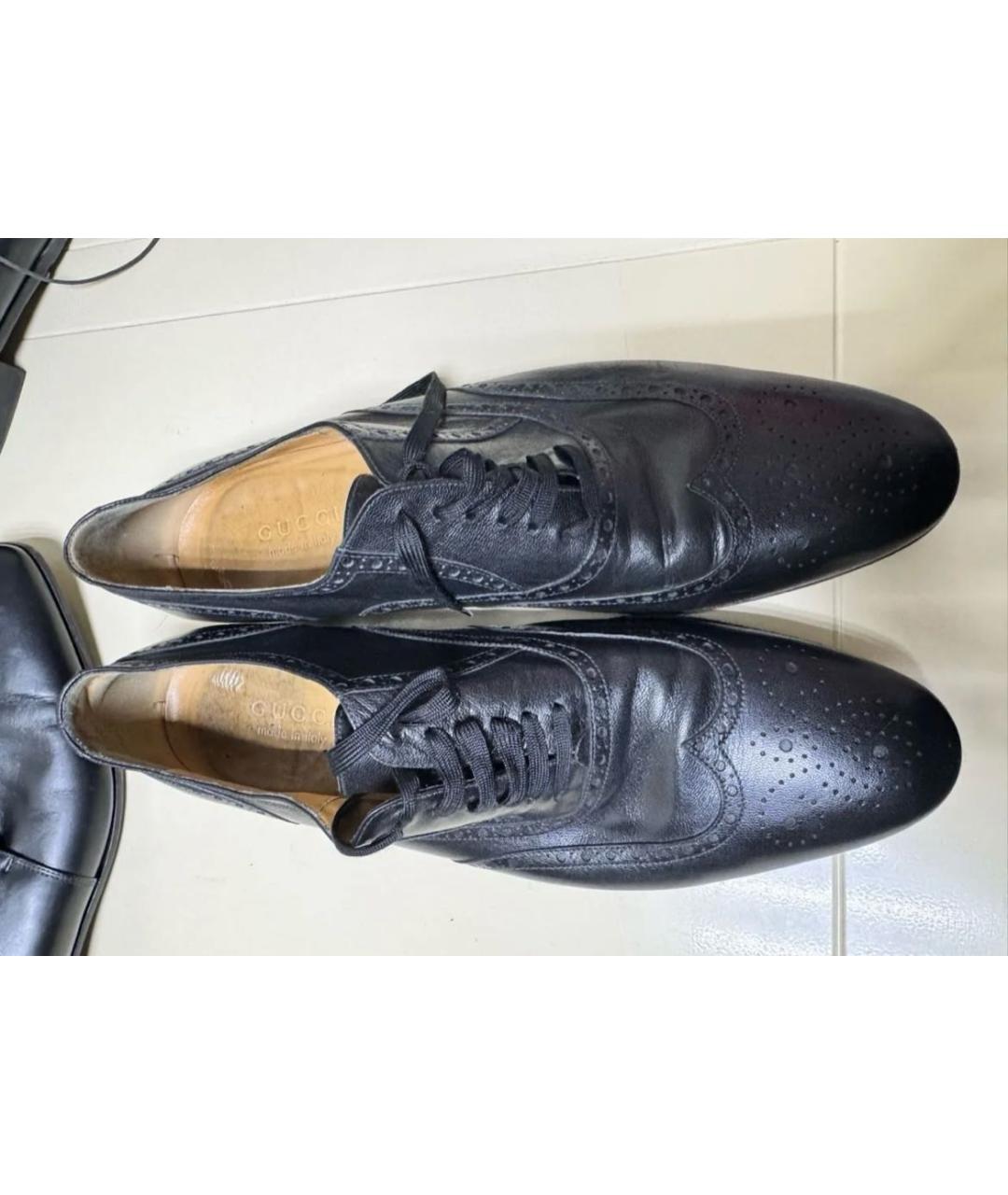 GUCCI Темно-синие кожаные туфли, фото 3