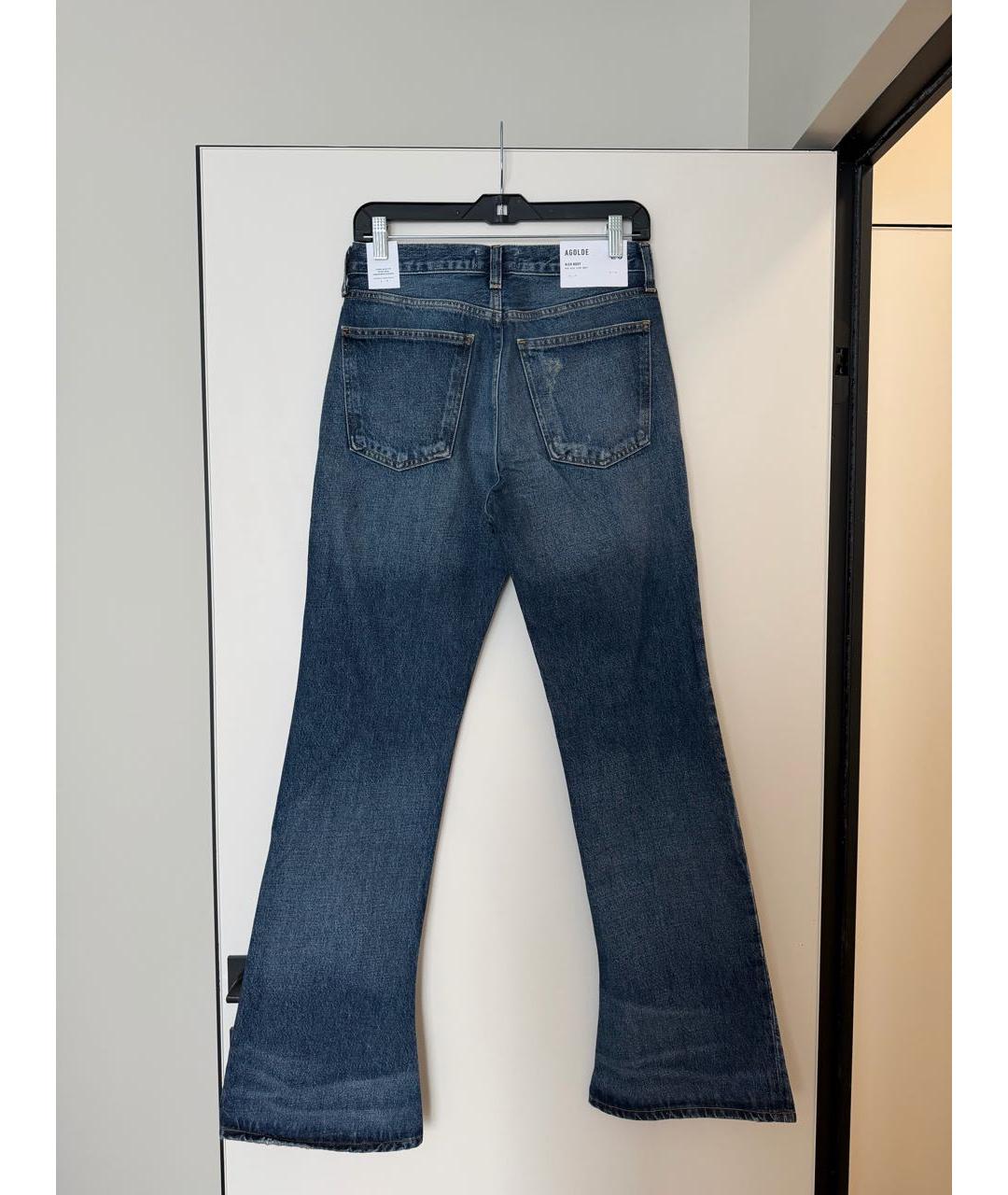 AGOLDE Темно-синие хлопковые джинсы клеш, фото 5