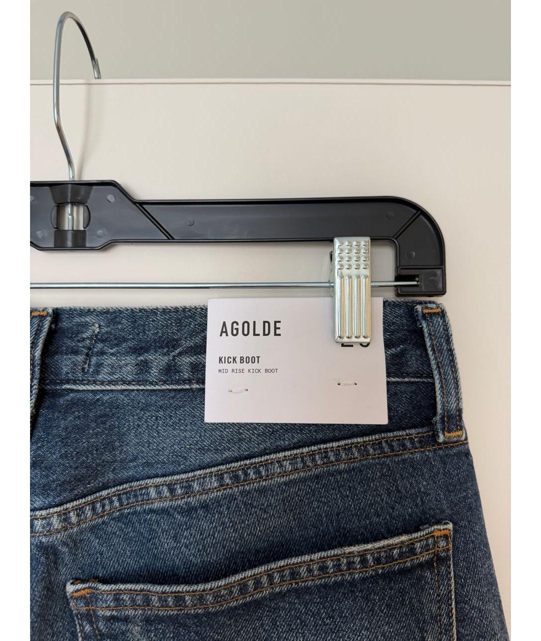 AGOLDE Темно-синие хлопковые джинсы клеш, фото 4