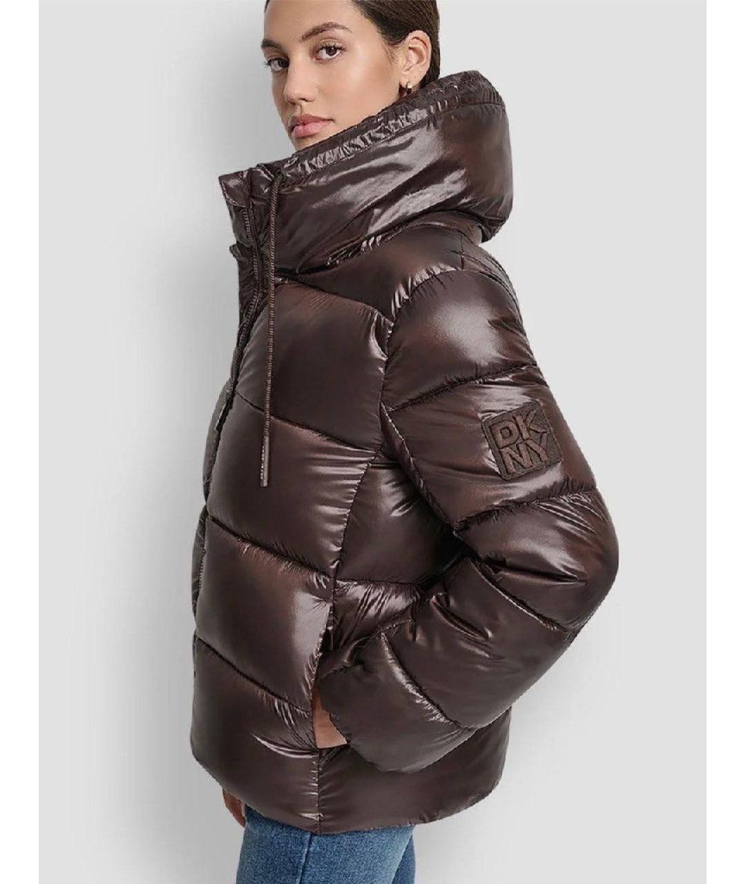 DKNY Коричневая полиэстеровая куртка, фото 7