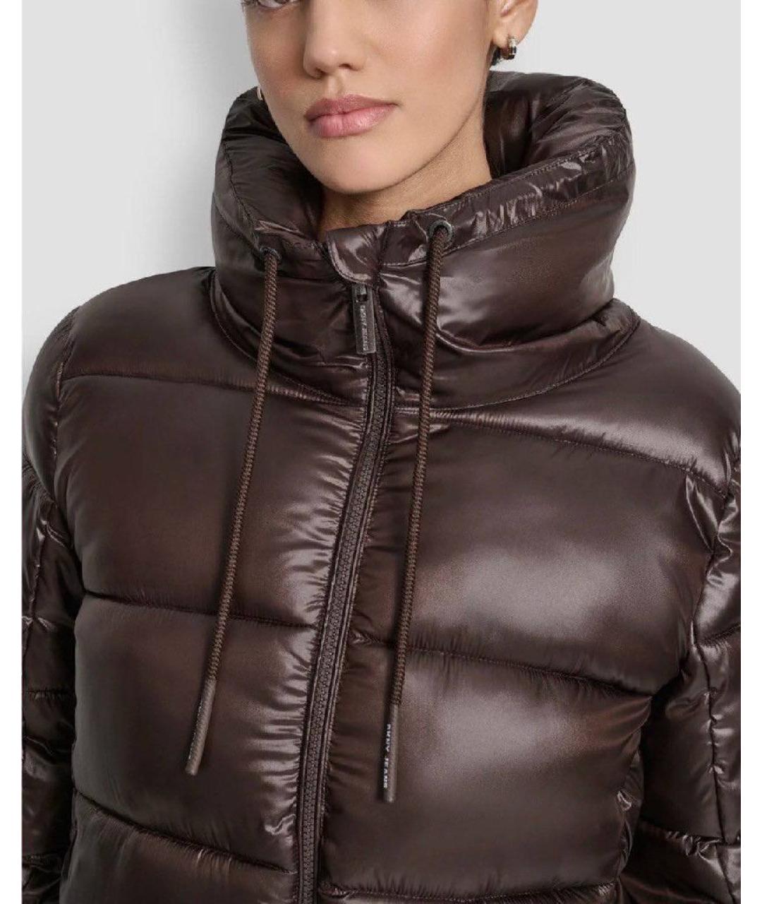 DKNY Коричневая полиэстеровая куртка, фото 8