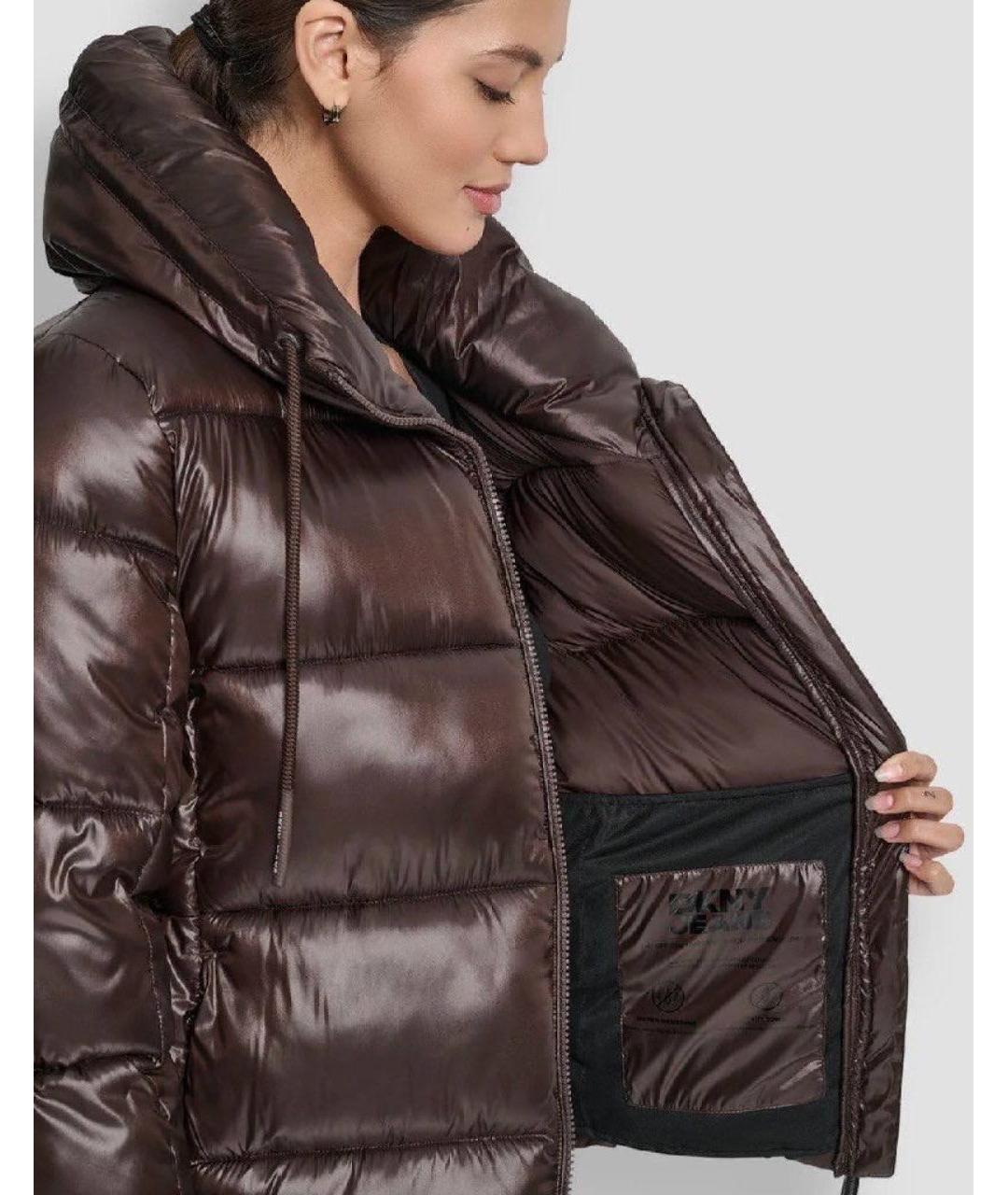 DKNY Коричневая полиэстеровая куртка, фото 6