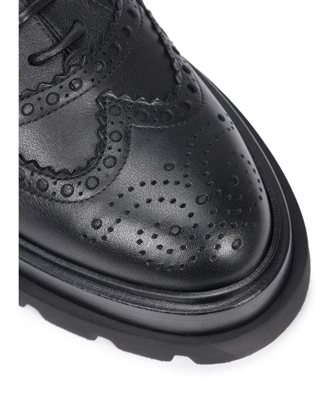 SANTONI Черные кожаные брогги и оксфорды, фото 5