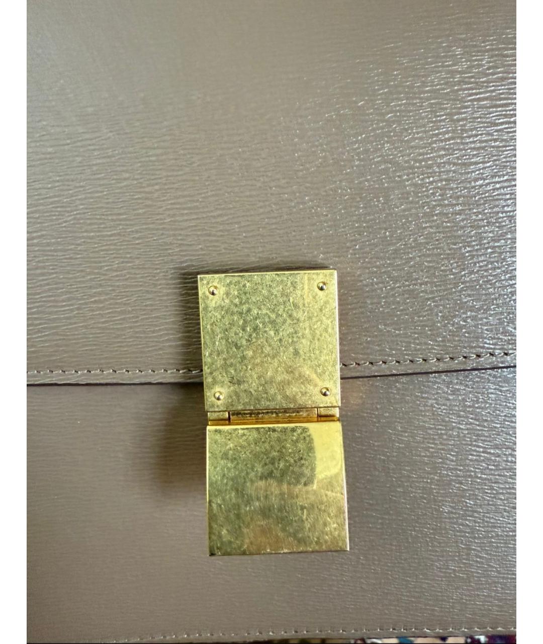 CELINE Бежевая кожаная сумка через плечо, фото 3