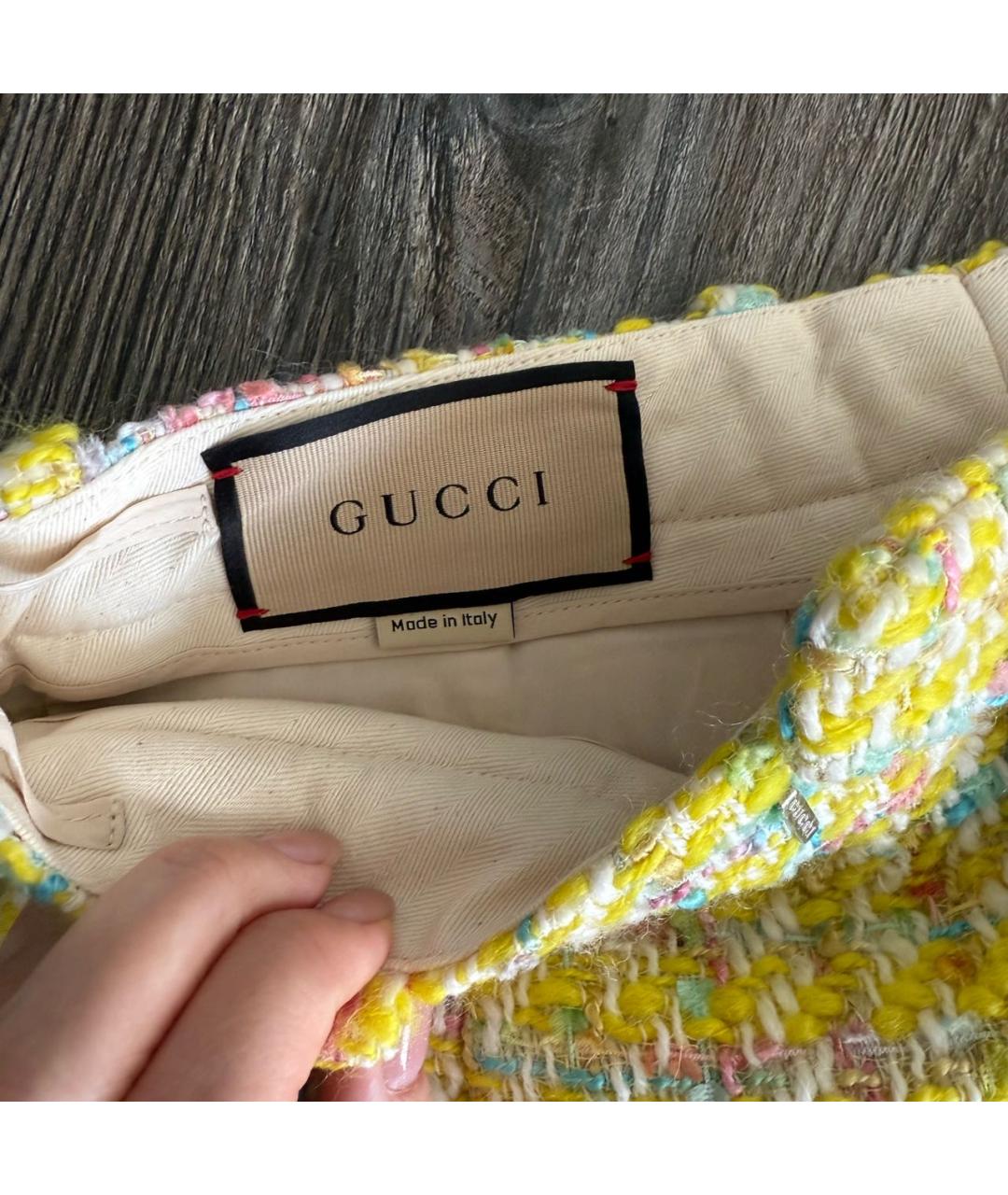 GUCCI Желтые шерстяные шорты, фото 3