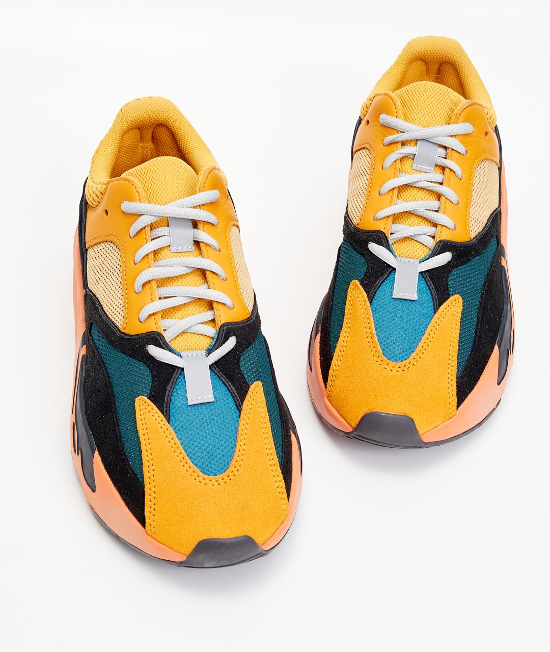 ADIDAS YEEZY Желтые текстильные низкие кроссовки / кеды, фото 5