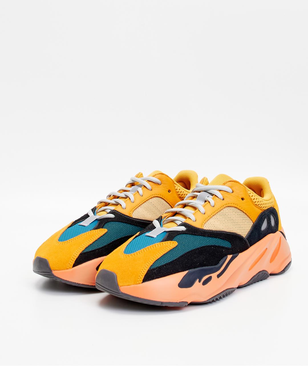 ADIDAS YEEZY Желтые текстильные низкие кроссовки / кеды, фото 2