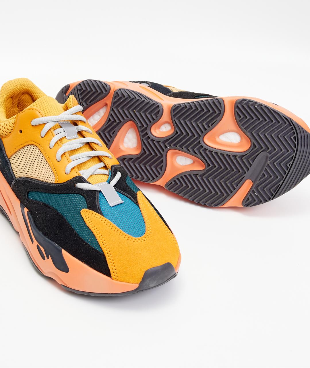 ADIDAS YEEZY Желтые текстильные низкие кроссовки / кеды, фото 6