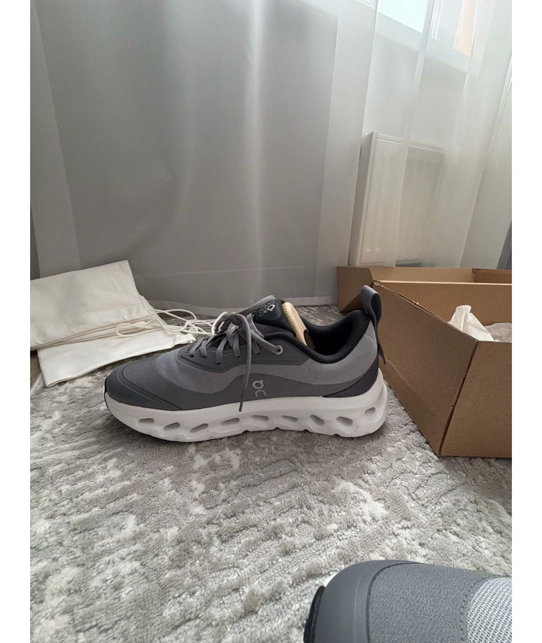 LOEWE Серые текстильные высокие кроссовки / кеды, фото 5