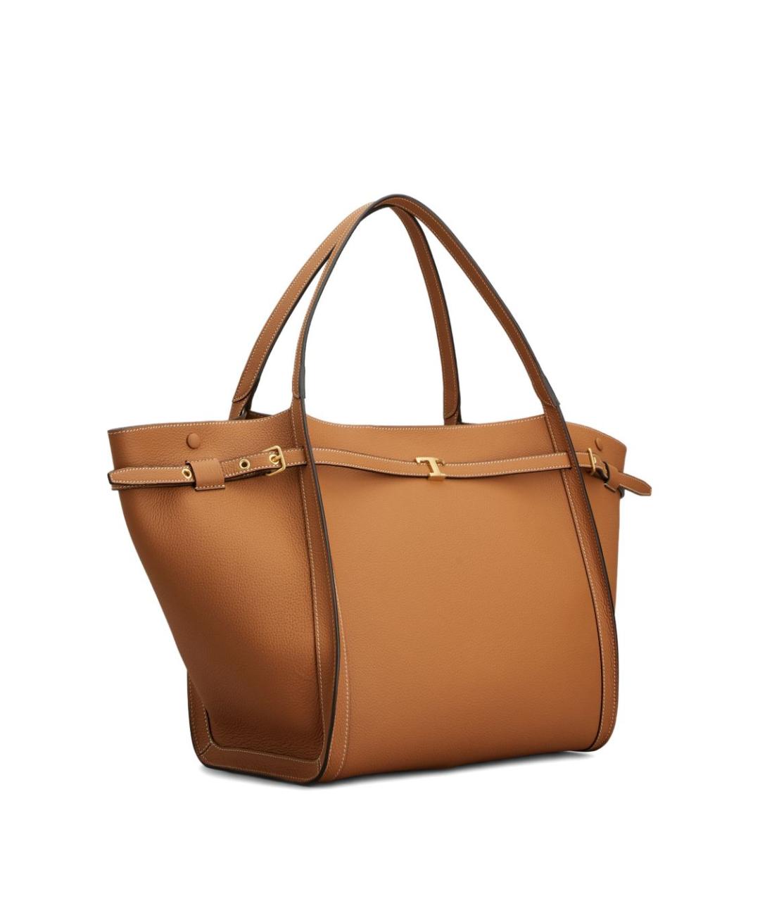 TOD'S Коричневая кожаная сумка тоут, фото 3