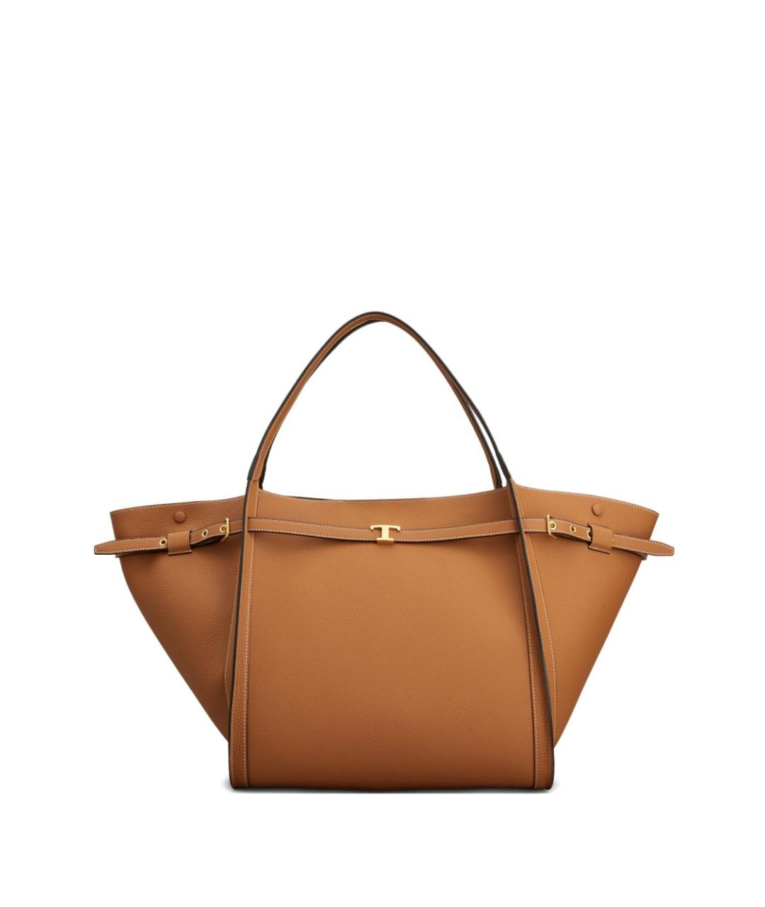 TOD'S Коричневая кожаная сумка тоут, фото 1