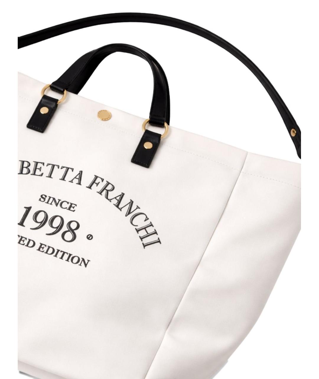 ELISABETTA FRANCHI Бежевая хлопковая сумка тоут, фото 2