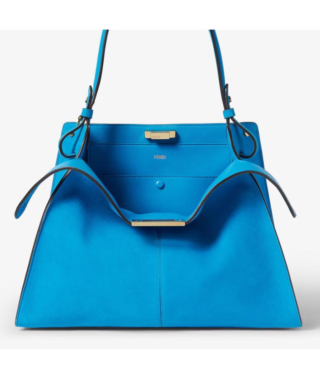 FENDI Голубая замшевая сумка через плечо, фото 3