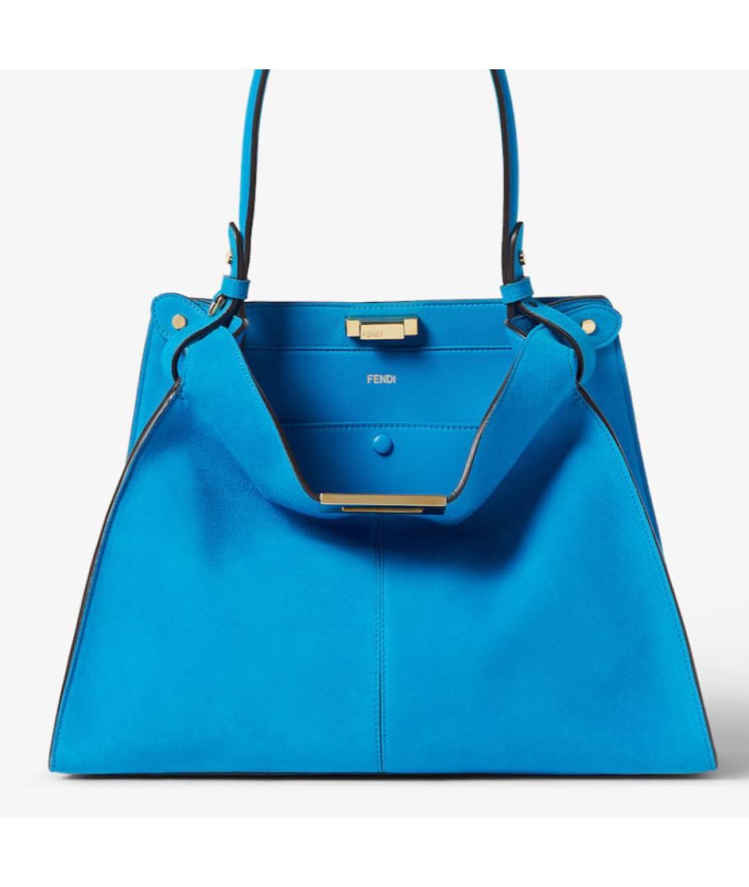 FENDI Голубая замшевая сумка через плечо, фото 6