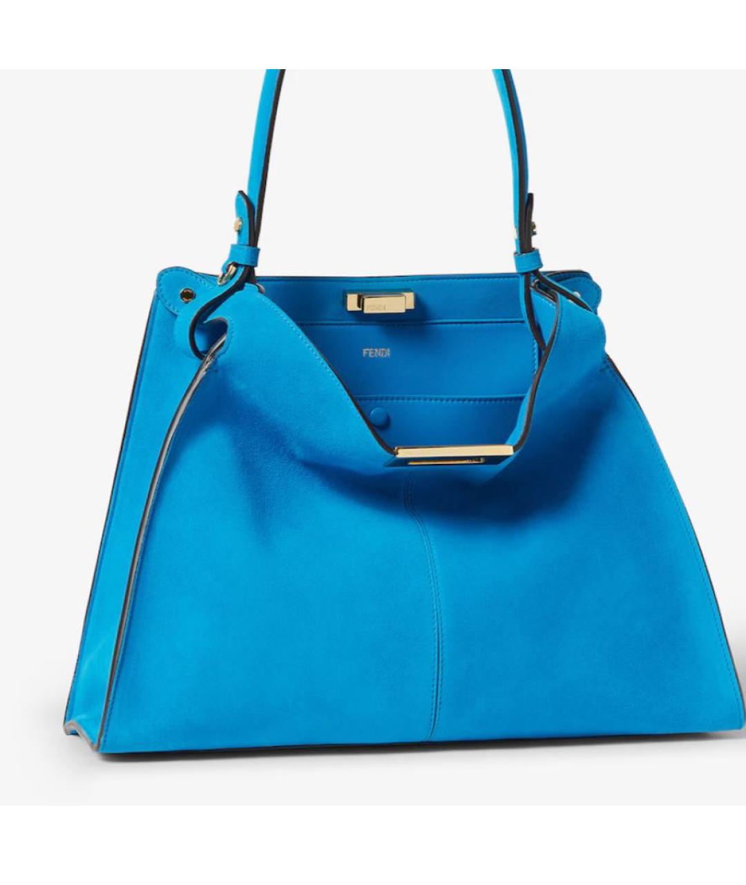 FENDI Голубая замшевая сумка через плечо, фото 4