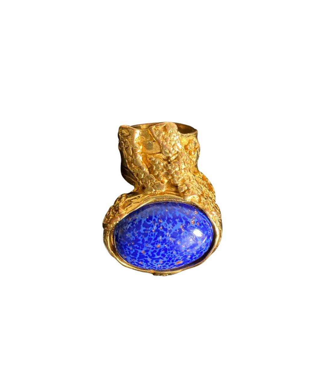 SAINT LAURENT Синее латунное кольцо, фото 7