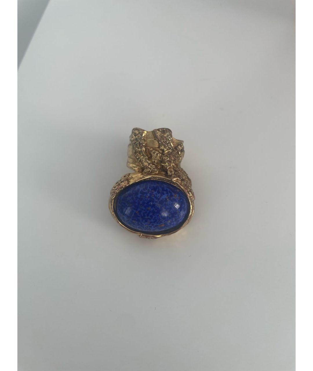 SAINT LAURENT Синее латунное кольцо, фото 2