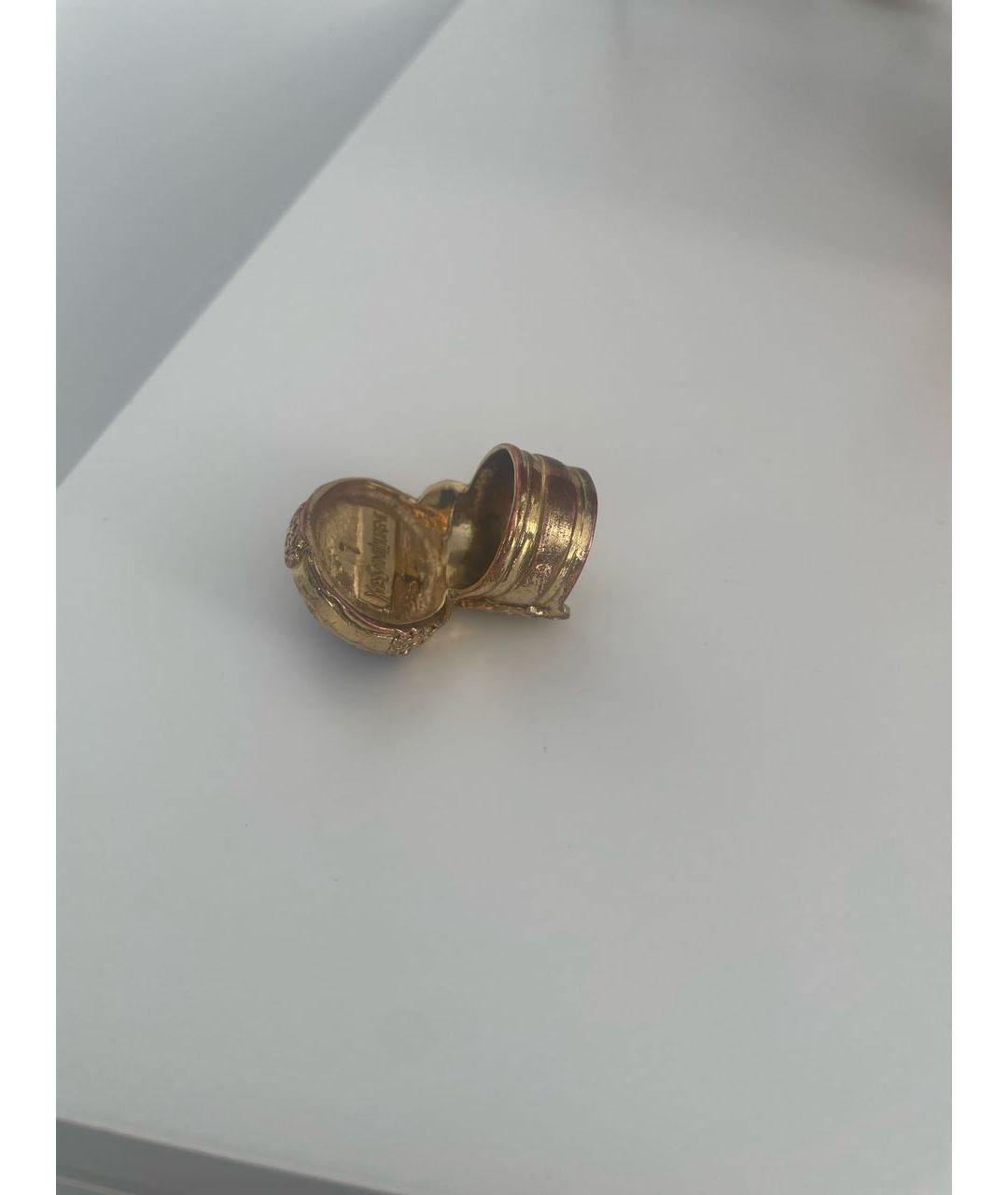 SAINT LAURENT Синее латунное кольцо, фото 5