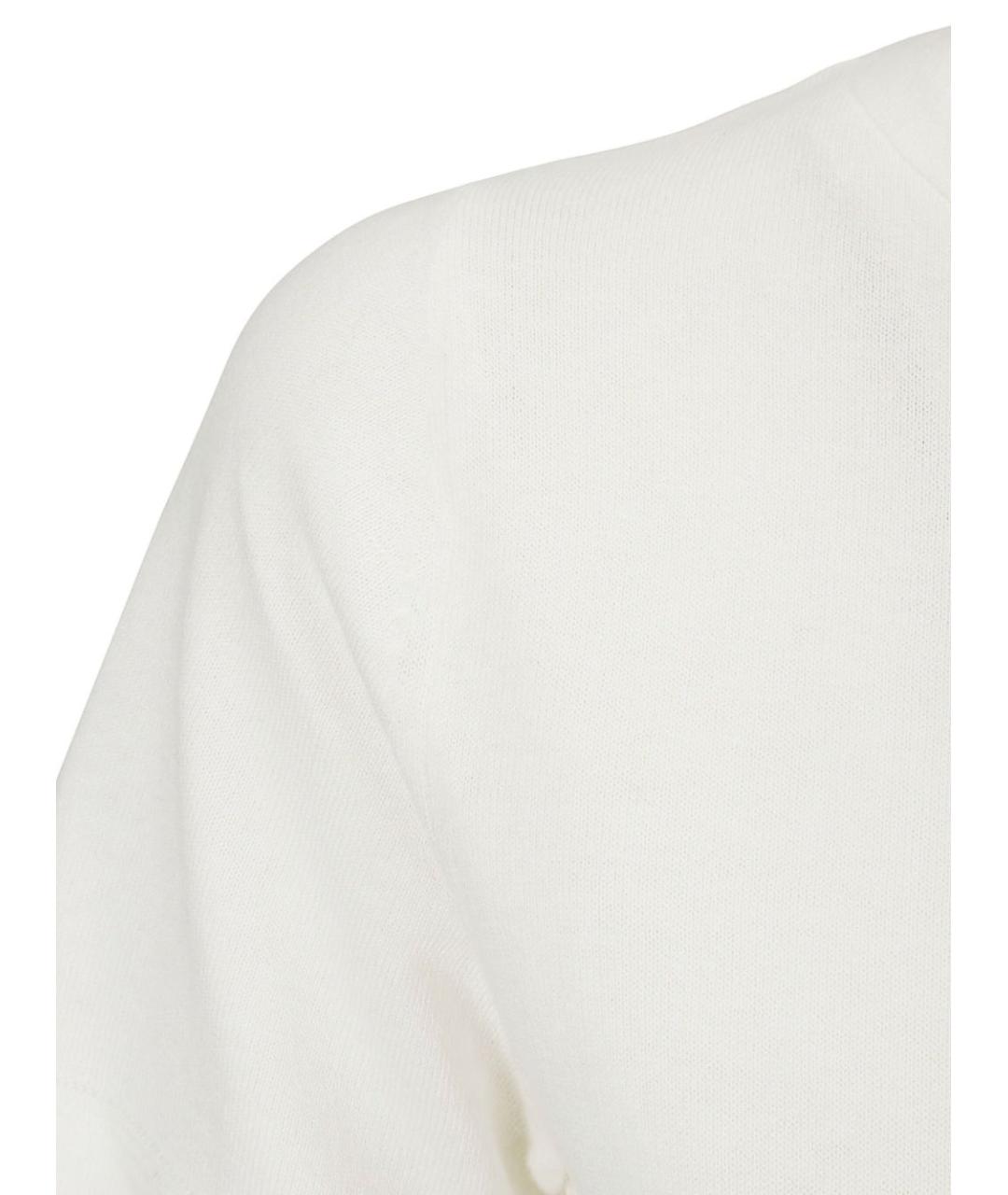 EXTREME CASHMERE Белый хлопковый джемпер / свитер, фото 3