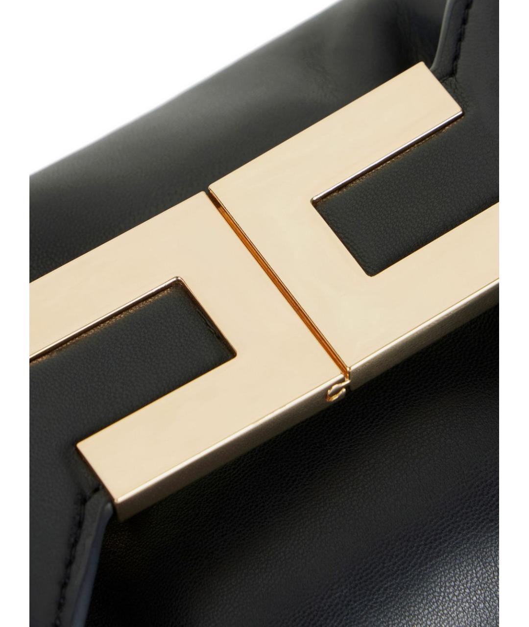 ELISABETTA FRANCHI Черная сумка с короткими ручками из искусственной кожи, фото 4