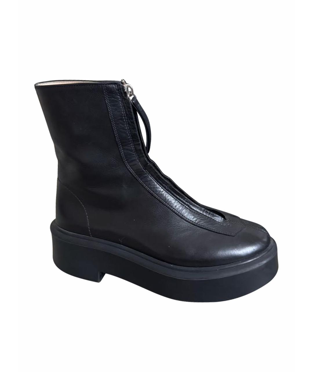 THE ROW Черные кожаные полусапоги, фото 6