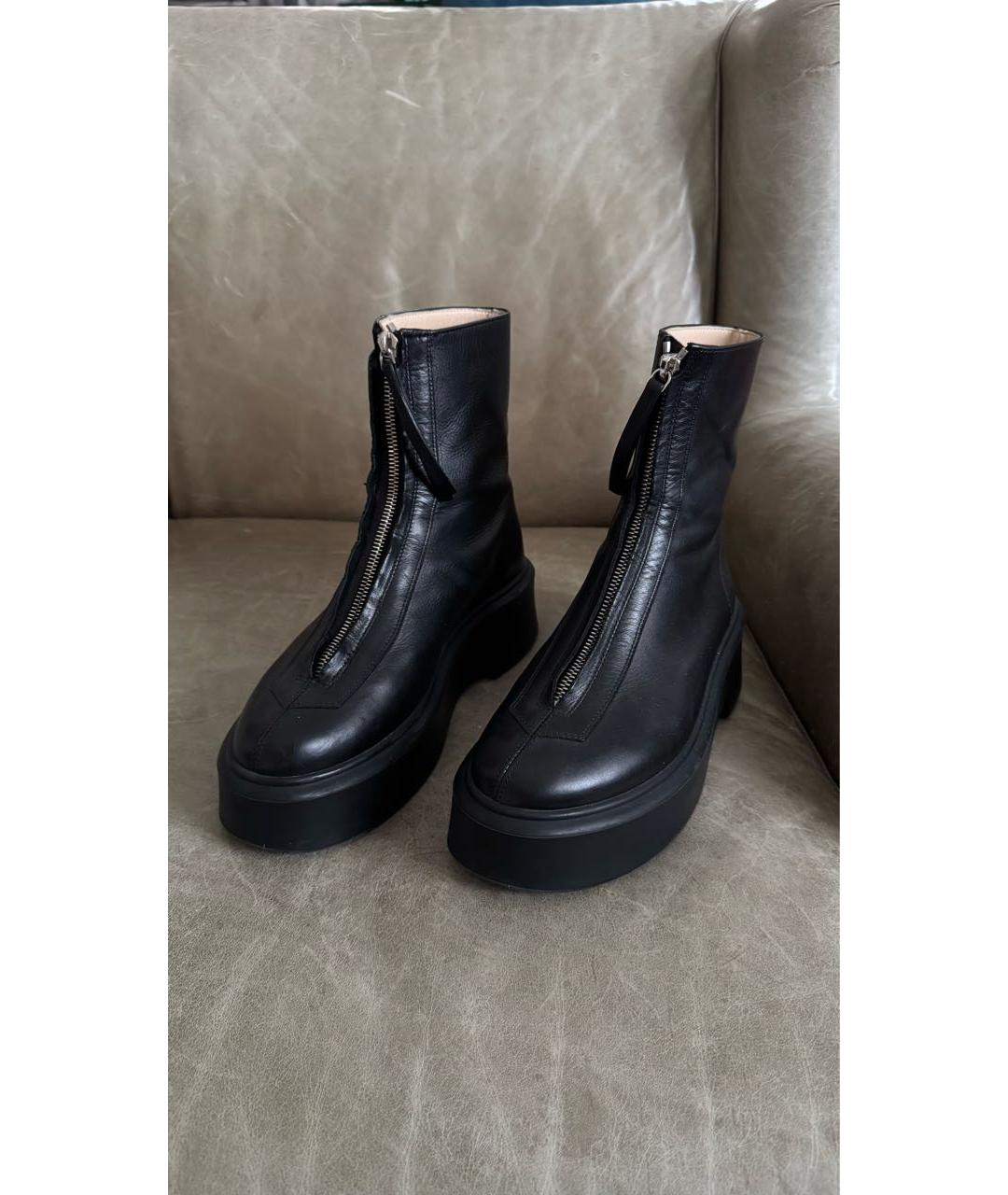 THE ROW Черные кожаные полусапоги, фото 2