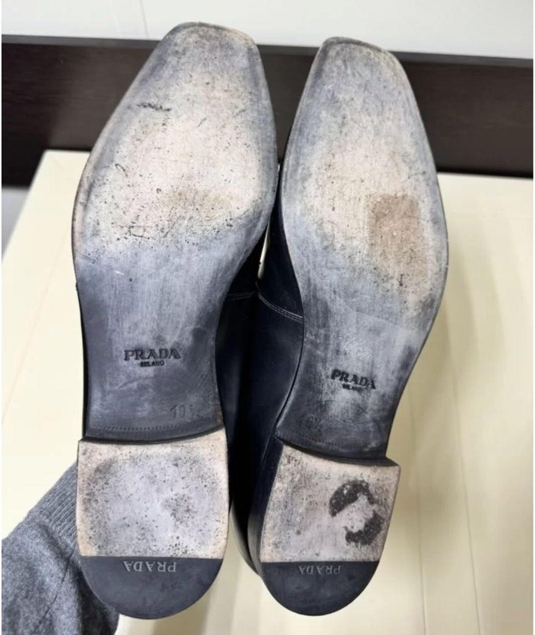 PRADA Черные кожаные туфли, фото 4