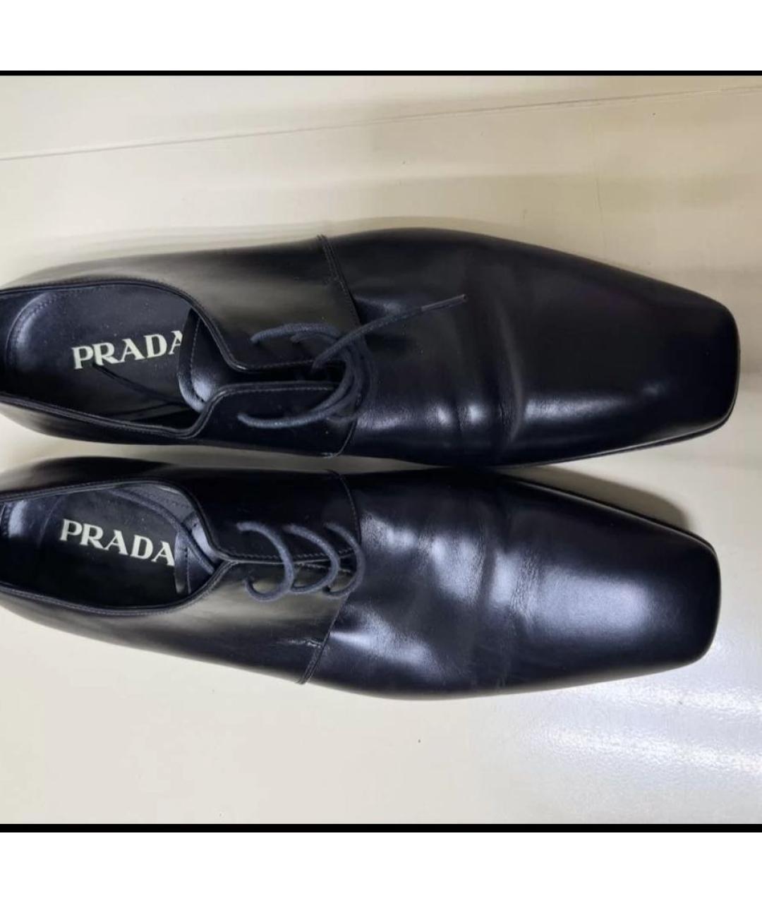 PRADA Черные кожаные туфли, фото 2