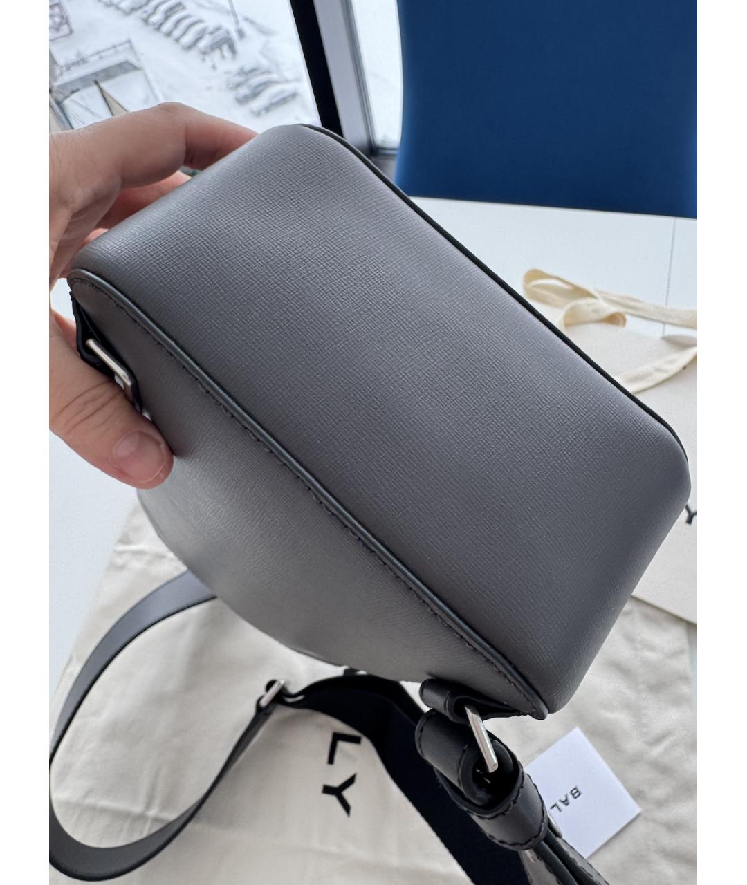 BALLY Антрацитовая кожаная сумка на плечо, фото 7