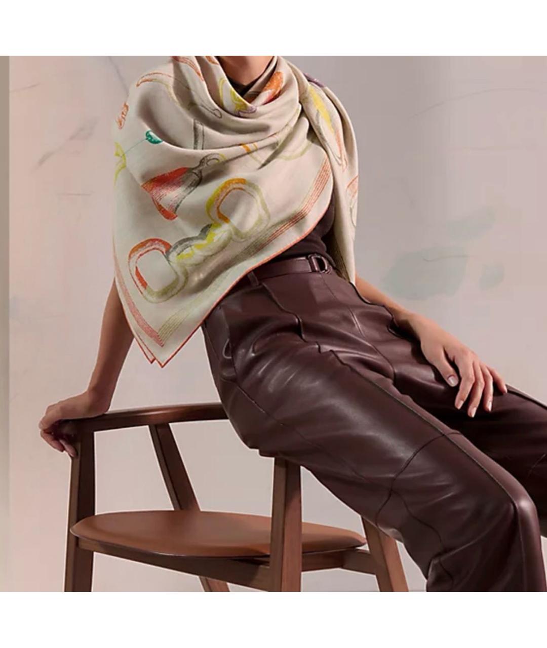 HERMES Мульти кашемировый платок, фото 3