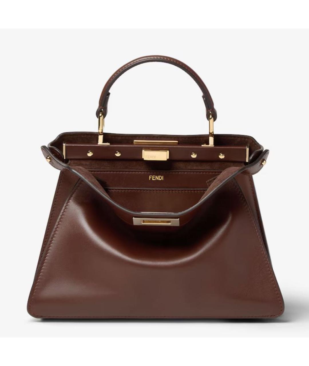 FENDI Коричневая кожаная сумка через плечо, фото 2