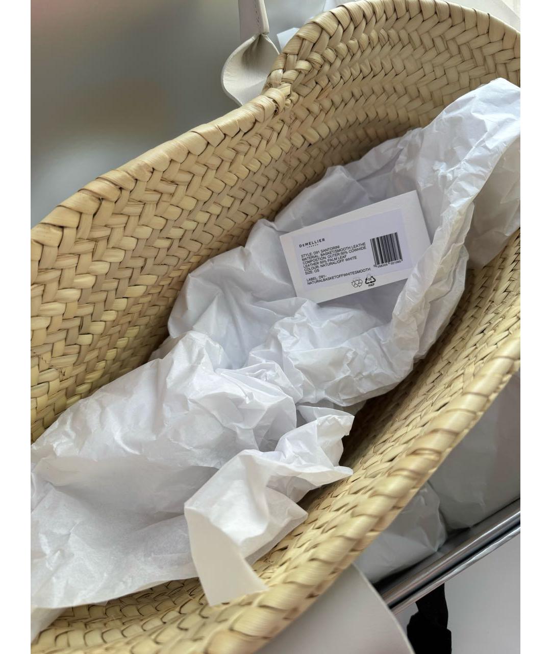 DEMELLIER Бежевая пелетеная пляжная сумка, фото 8