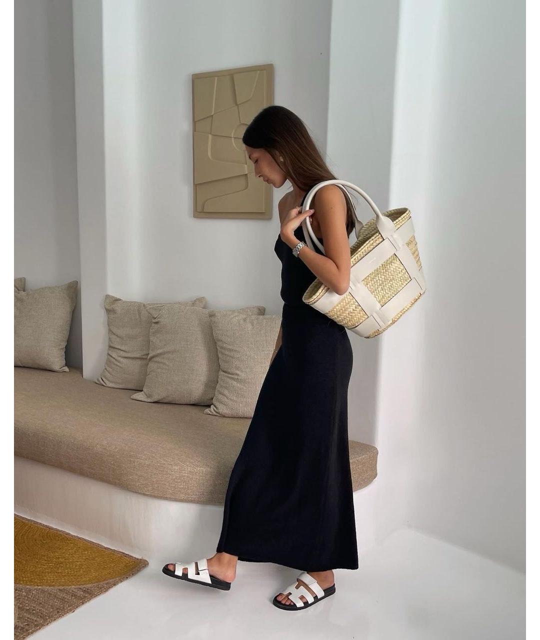 DEMELLIER Бежевая пелетеная пляжная сумка, фото 4