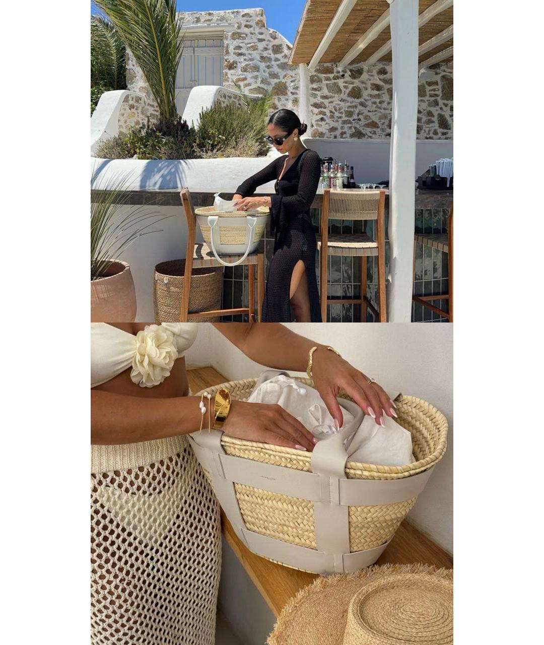 DEMELLIER Бежевая пелетеная пляжная сумка, фото 5