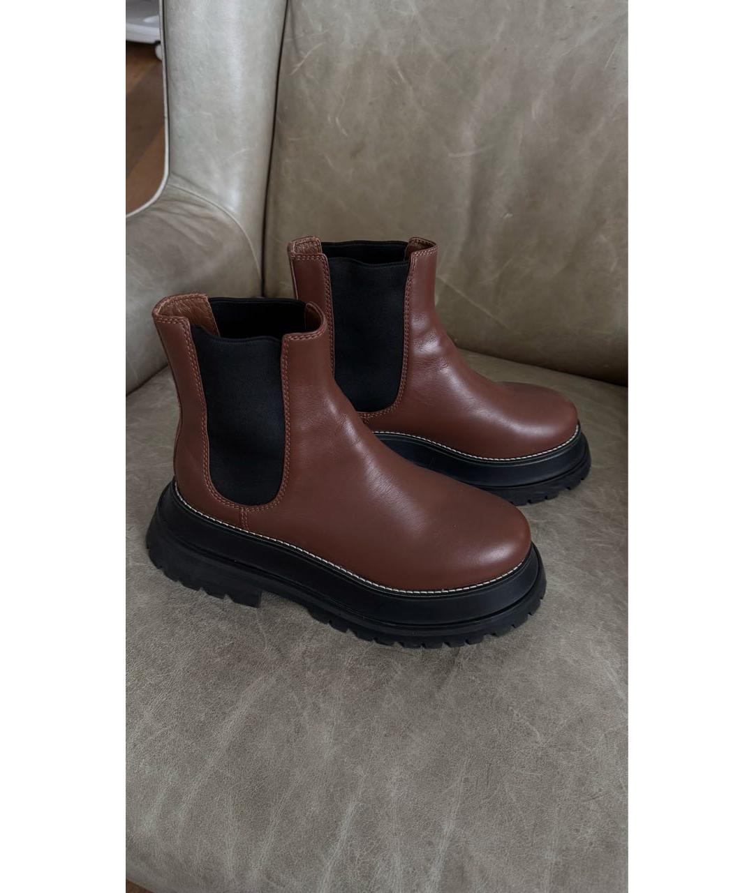 BURBERRY Коричневые кожаные полусапоги, фото 2