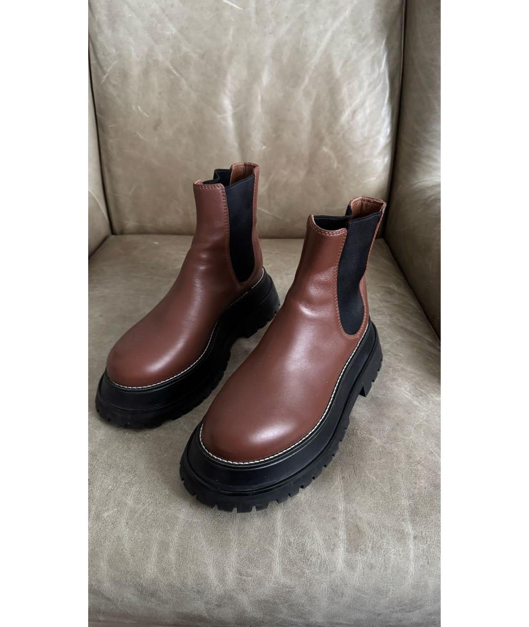 BURBERRY Коричневые кожаные полусапоги, фото 3