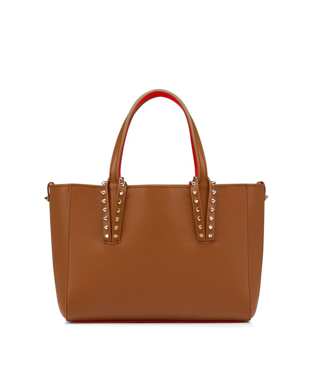 CHRISTIAN LOUBOUTIN Коричневая кожаная сумка тоут, фото 1