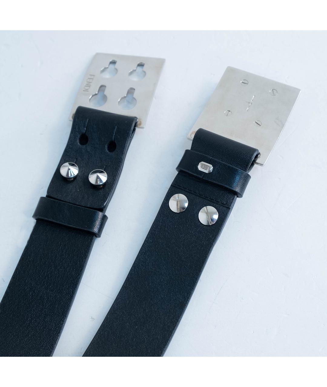 FENDI Черный кожаный ремень, фото 3