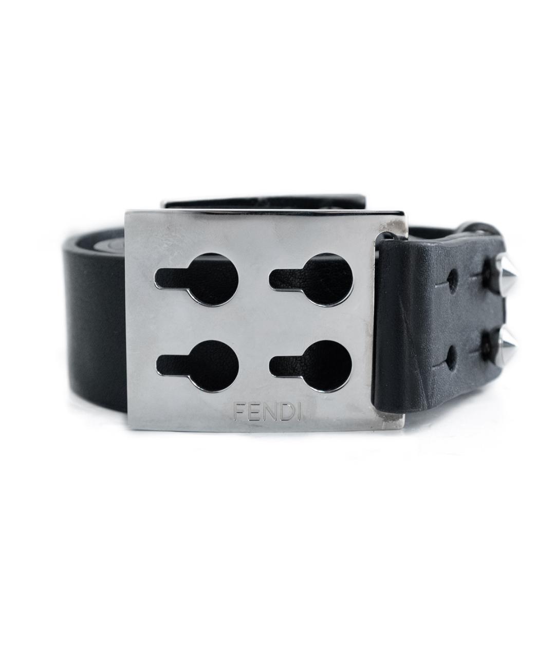 FENDI Черный кожаный ремень, фото 6