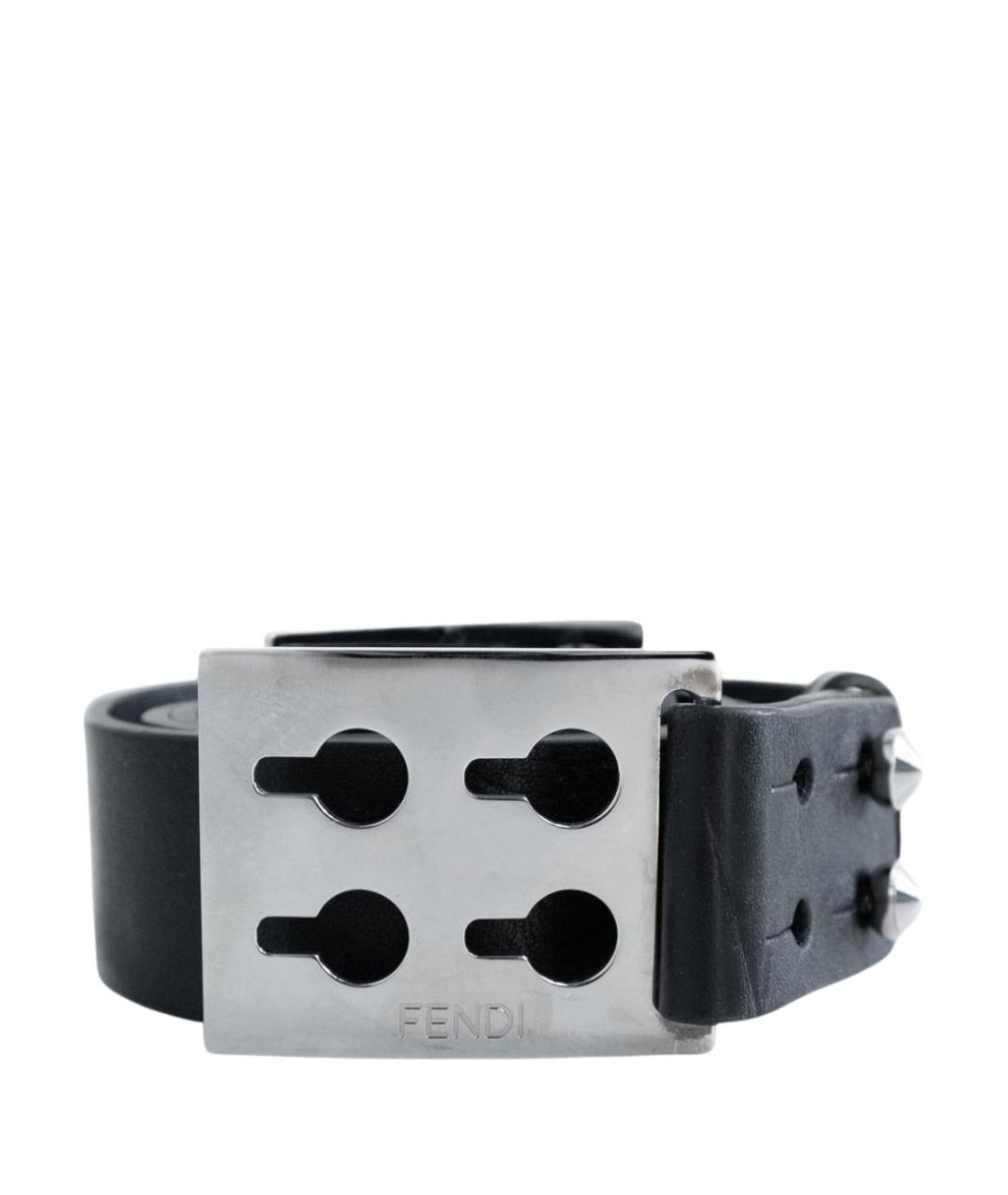 FENDI Черный кожаный ремень, фото 1