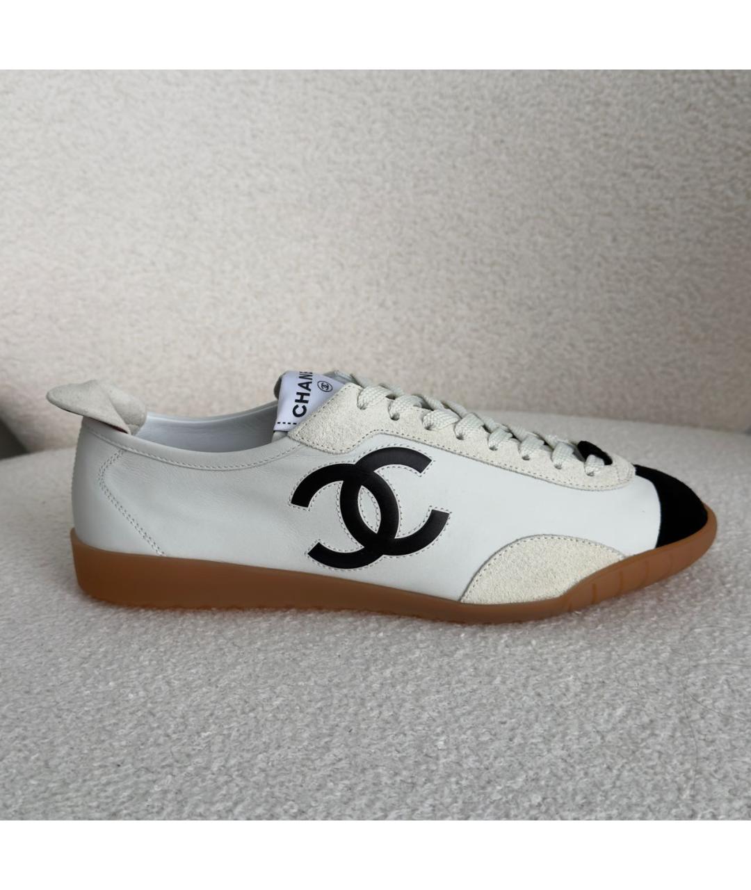 CHANEL Белые кожаные кеды, фото 7