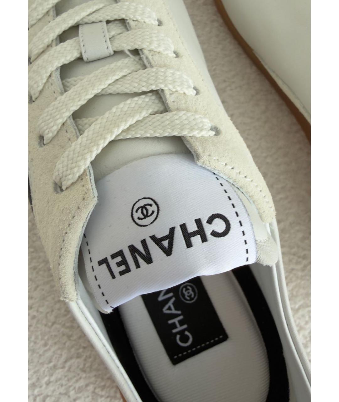 CHANEL Белые кожаные кеды, фото 5