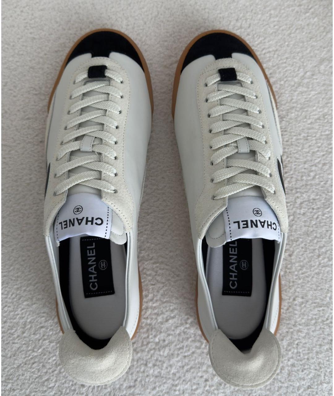 CHANEL Белые кожаные кеды, фото 3