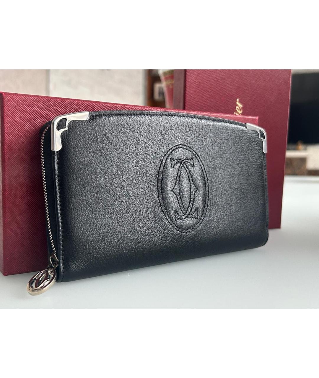 CARTIER Черный кожаный кошелек, фото 3