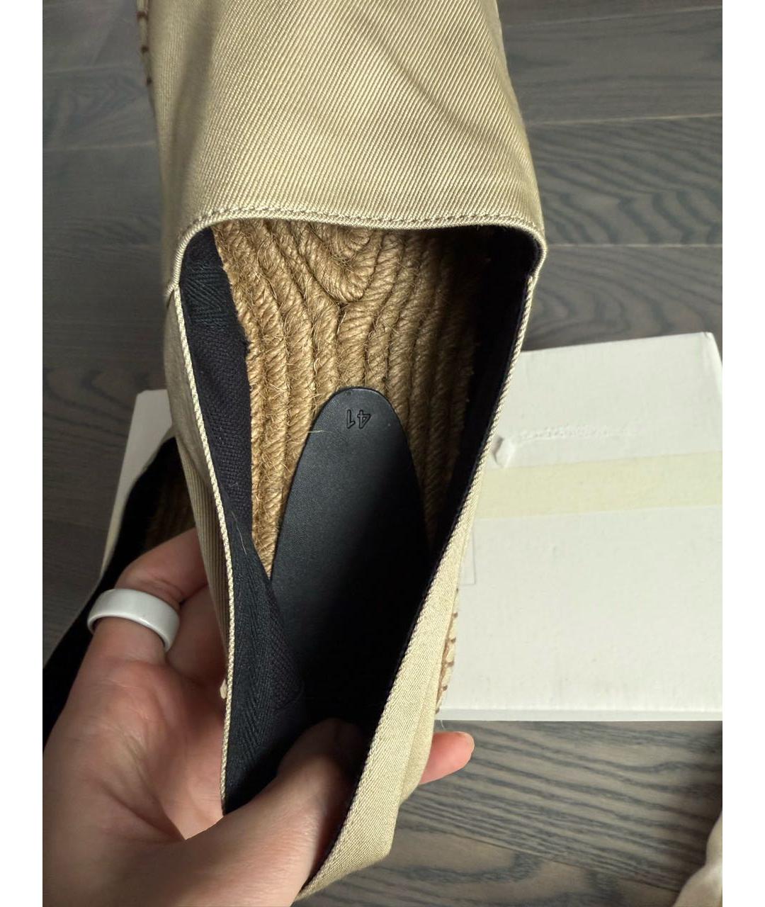 SAINT LAURENT Бежевые текстильные эспадрильи, фото 6