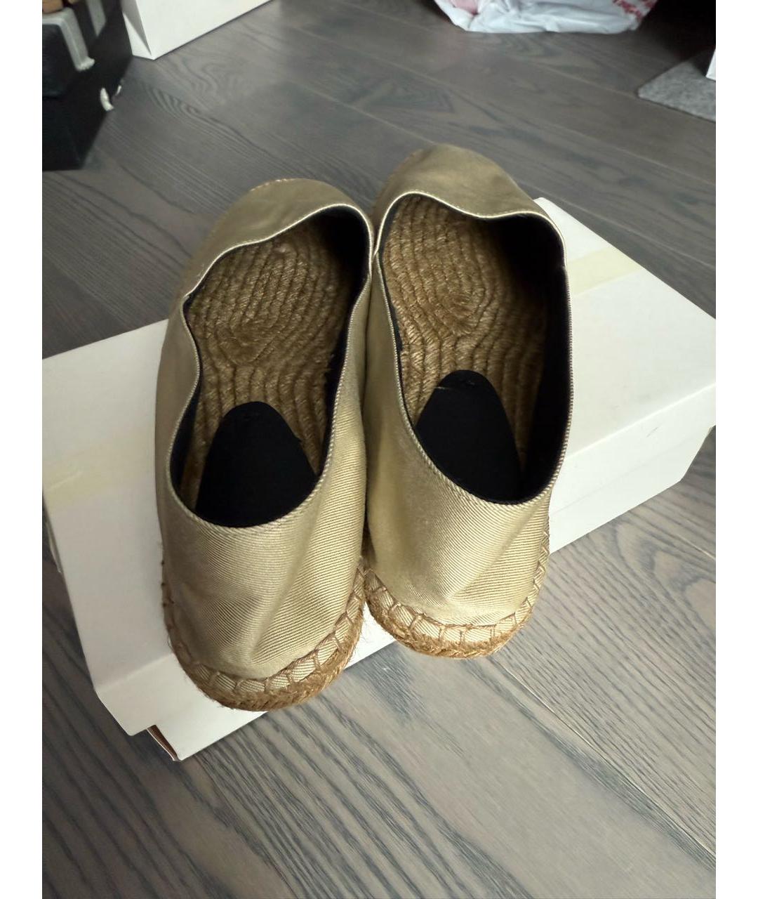 SAINT LAURENT Бежевые текстильные эспадрильи, фото 4