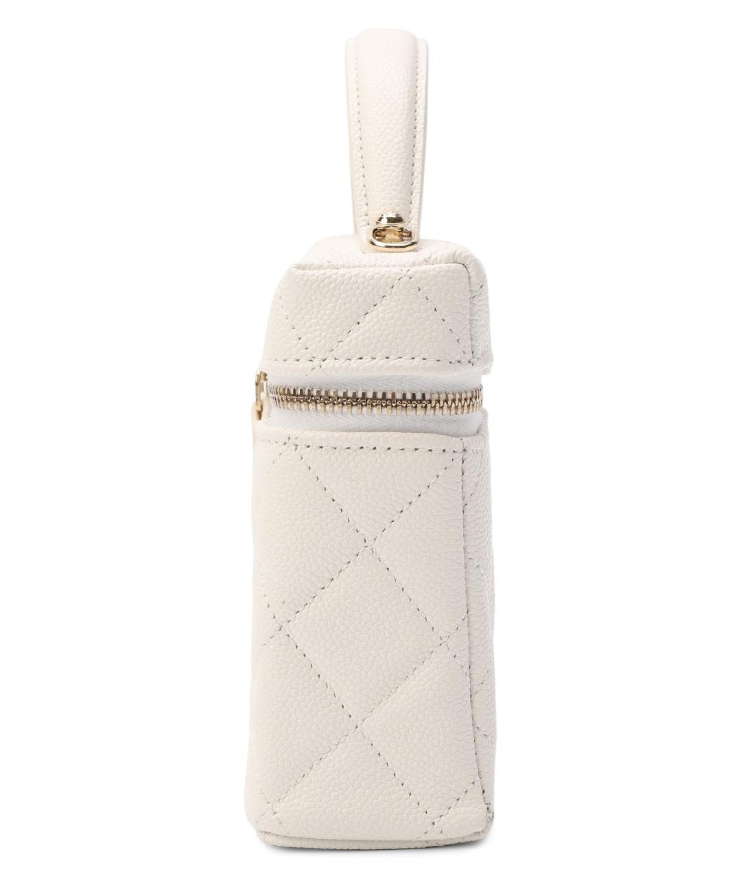 CHANEL Белая кожаная сумка через плечо, фото 3