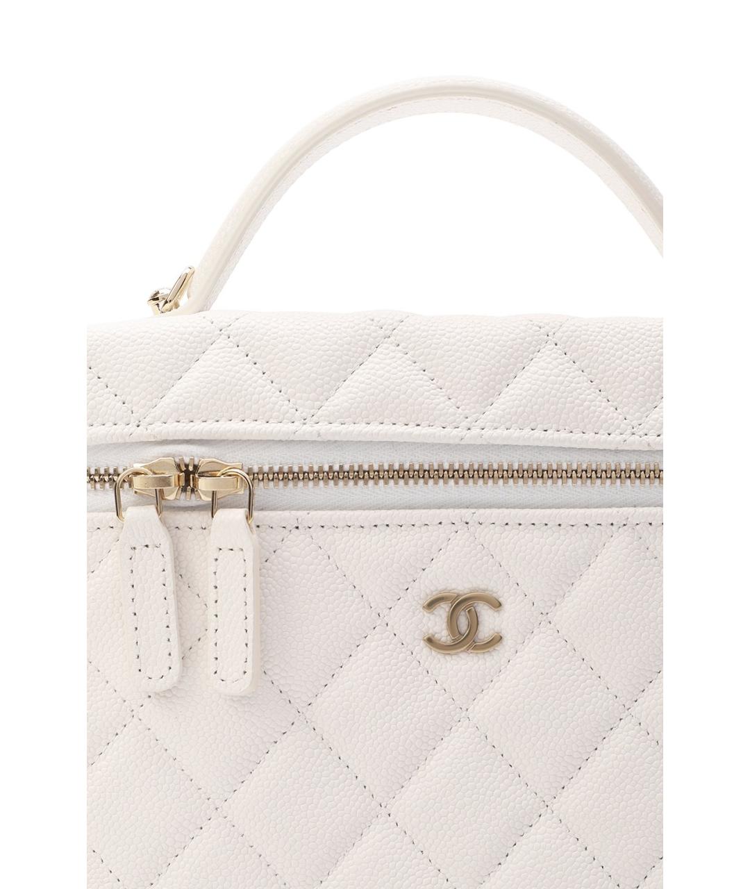 CHANEL Белая кожаная сумка через плечо, фото 6